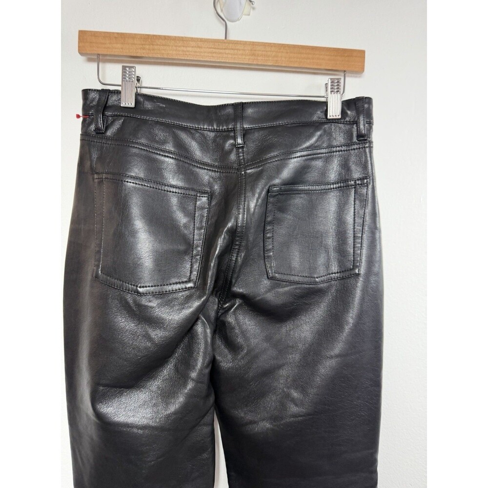 Wilfred Women’s Black Leather Flared Dress Pants Flat Front Pockets Size 6 - Picture 4 of 15